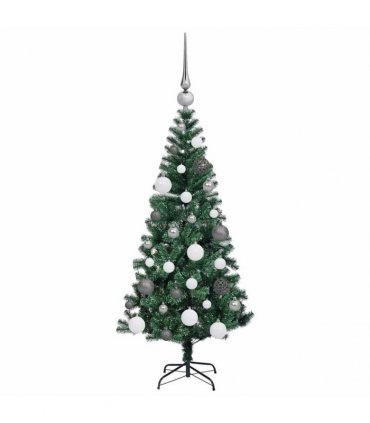vidaXL Artificial Pre-lit Christmas Tree Green 120 cm PVC and Metal