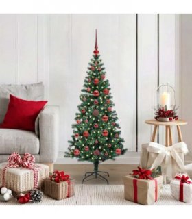 vidaXL Artificial Pre-lit Christmas Tree Green 120 cm PVC and Metal
