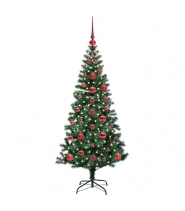 vidaXL Artificial Pre-lit Christmas Tree Green 120 cm PVC and Metal
