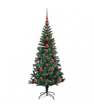 vidaXL Artificial Pre-lit Christmas Tree Green 120 cm PVC and Metal
