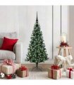 vidaXL Artificial Pre-lit Christmas Tree Green 120 cm PVC and Metal