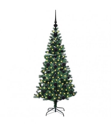 vidaXL Artificial Pre-lit Christmas Tree Green 120 cm PVC and Metal