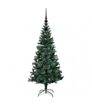 vidaXL Artificial Pre-lit Christmas Tree Green 120 cm PVC and Metal