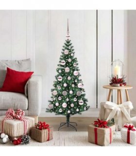 vidaXL Artificial Pre-lit Christmas Tree Green 120 cm PVC and Metal