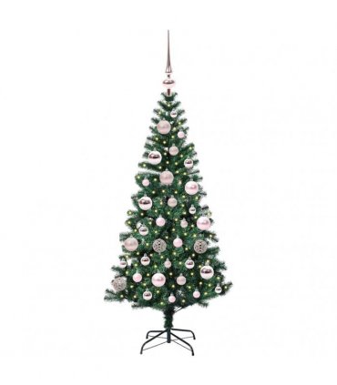 vidaXL Artificial Pre-lit Christmas Tree Green 120 cm PVC and Metal