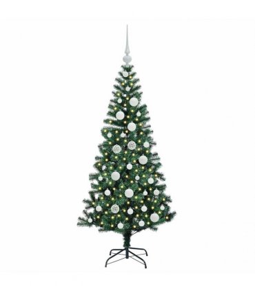 vidaXL Artificial Pre-lit Christmas Tree Green 120 cm PVC and Metal