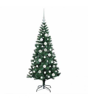 vidaXL Artificial Pre-lit Christmas Tree Green 120 cm PVC and Metal