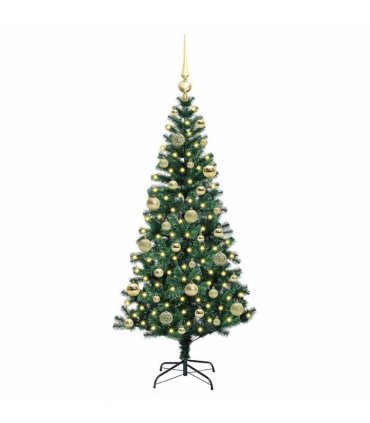 vidaXL Artificial Pre-lit Christmas Tree Green 120 cm PVC and Metal