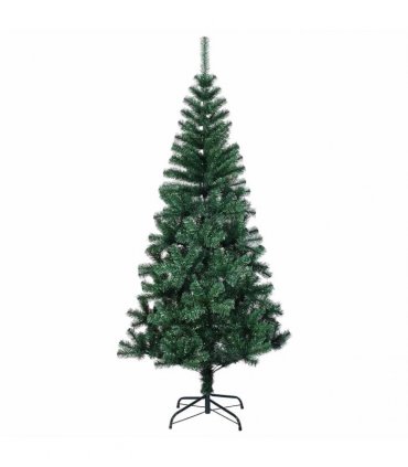 vidaXL Artificial Pre-lit Christmas Tree Green 120 cm PVC and Metal