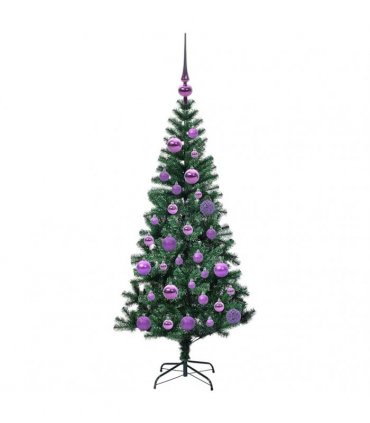 vidaXL Artificial Pre-lit Christmas Tree Green 120 cm PVC and Metal