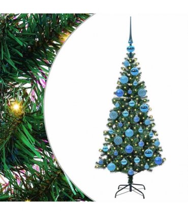 vidaXL Artificial Pre-lit Christmas Tree Green 120 cm PVC and Metal