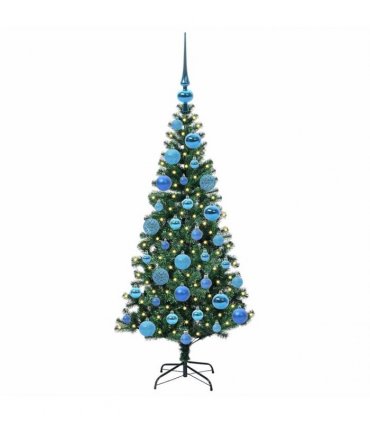 vidaXL Artificial Pre-lit Christmas Tree Green 120 cm PVC and Metal