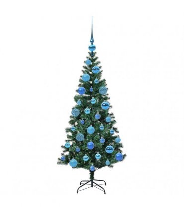 vidaXL Artificial Pre-lit Christmas Tree Green 120 cm PVC and Metal