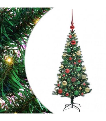 vidaXL Artificial Pre-lit Christmas Tree Green 120 cm PVC and Metal