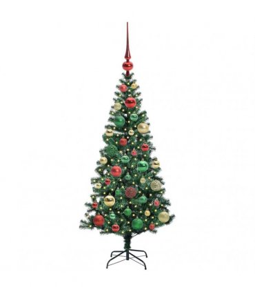 vidaXL Artificial Pre-lit Christmas Tree Green 120 cm PVC and Metal