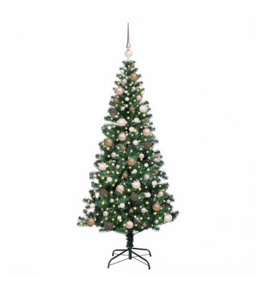 vidaXL Artificial Pre-lit Christmas Tree Green 180 cm PVC and Metal