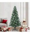 vidaXL Artificial Pre-lit Christmas Tree Green 210 cm PVC and Metal