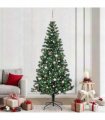 vidaXL Artificial Pre-lit Christmas Tree Green 240 cm PVC and Metal