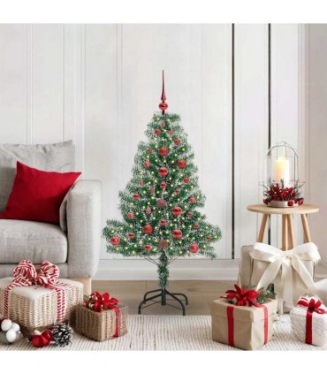 vidaXL Artificial Christmas Tree Flocked Green and White 120 cm PET