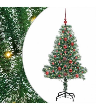 vidaXL Artificial Christmas Tree Flocked Green and White 120 cm PET
