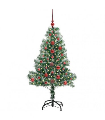 vidaXL Artificial Christmas Tree Flocked Green and White 120 cm PET