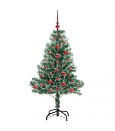 vidaXL Artificial Christmas Tree Flocked Green and White 120 cm PET
