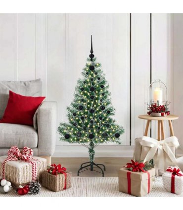 vidaXL Artificial Christmas Tree Flocked Green and White 120 cm PET