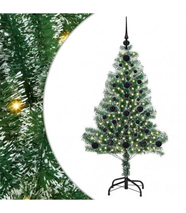 vidaXL Artificial Christmas Tree Flocked Green and White 120 cm PET