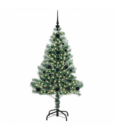 vidaXL Artificial Christmas Tree Flocked Green and White 120 cm PET