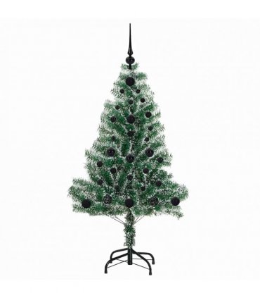 vidaXL Artificial Christmas Tree Flocked Green and White 120 cm PET