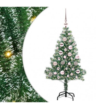 vidaXL Artificial Christmas Tree Flocked Green and White 120 cm PET