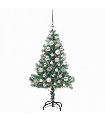 vidaXL Artificial Christmas Tree Flocked Green and White 120 cm PET
