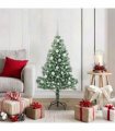 vidaXL Artificial Christmas Tree Flocked Green and White 120 cm PET