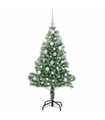 vidaXL Artificial Christmas Tree Flocked Green and White 120 cm PET