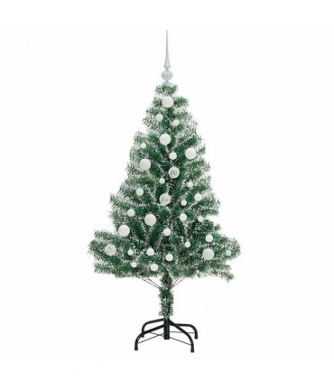 vidaXL Artificial Christmas Tree Flocked Green and White 120 cm PET