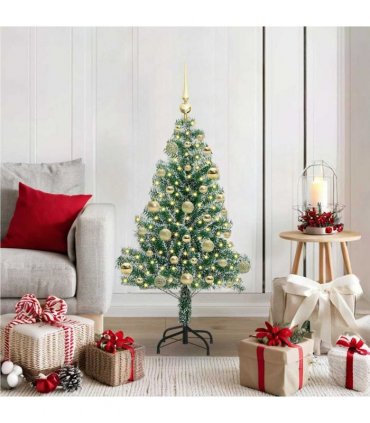 vidaXL Artificial Christmas Tree Flocked Green and White 120 cm PET
