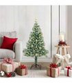 vidaXL Artificial Christmas Tree Flocked Green and White 120 cm PET