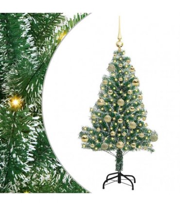 vidaXL Artificial Christmas Tree Flocked Green and White 120 cm PET