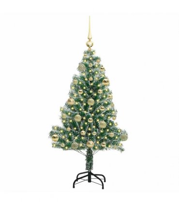vidaXL Artificial Christmas Tree Flocked Green and White 120 cm PET