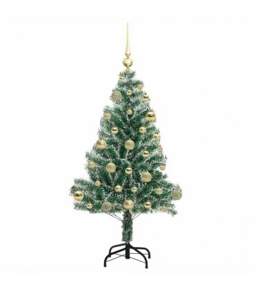 vidaXL Artificial Christmas Tree Flocked Green and White 120 cm PET