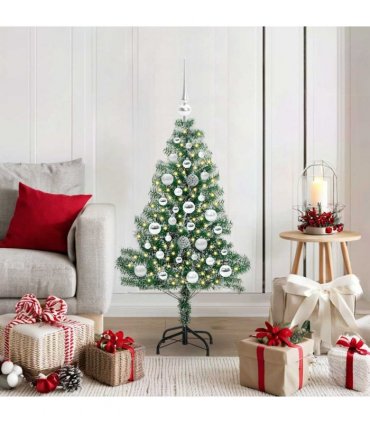 vidaXL Artificial Christmas Tree Flocked Green and White 120 cm PET