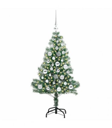 vidaXL Artificial Christmas Tree Flocked Green and White 120 cm PET