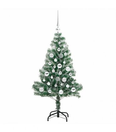 vidaXL Artificial Christmas Tree Flocked Green and White 120 cm PET