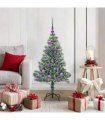 vidaXL Artificial Christmas Tree Flocked Green and White 120 cm PET