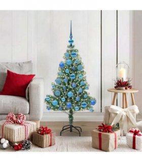 vidaXL Artificial Christmas Tree Flocked Green and White 120 cm PET