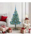 vidaXL Artificial Christmas Tree Flocked Green and White 120 cm PET