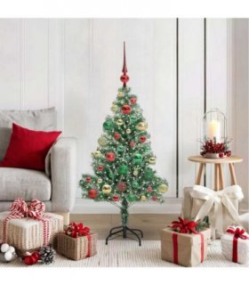 vidaXL Artificial Christmas Tree Flocked Green and White 120 cm PET