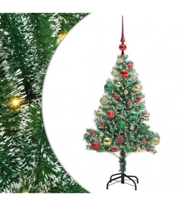 vidaXL Artificial Christmas Tree Flocked Green and White 120 cm PET