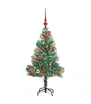 vidaXL Artificial Christmas Tree Flocked Green and White 120 cm PET