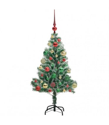 vidaXL Artificial Christmas Tree Flocked Green and White 120 cm PET